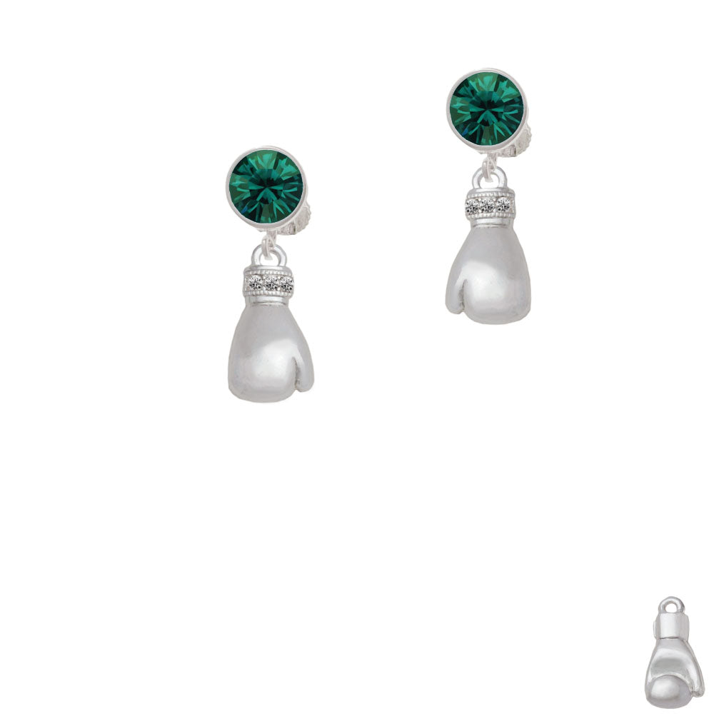 Large Boxing Glove Crystal Clip On Earrings Image 6