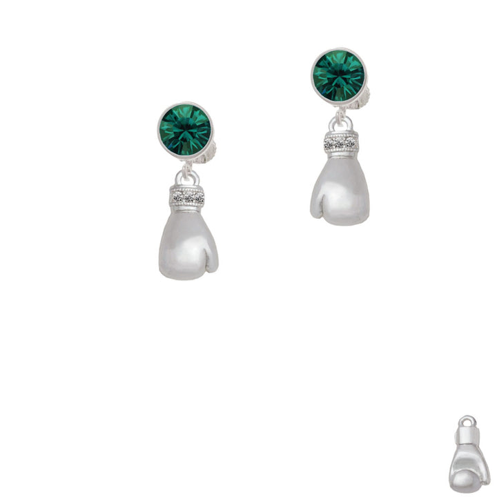 Large Boxing Glove Crystal Clip On Earrings Image 6