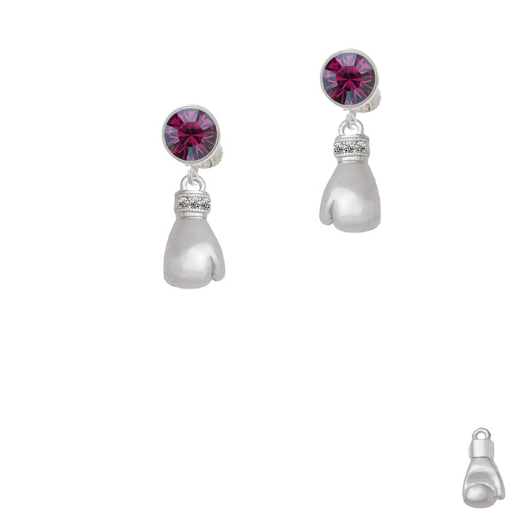 Large Boxing Glove Crystal Clip On Earrings Image 8