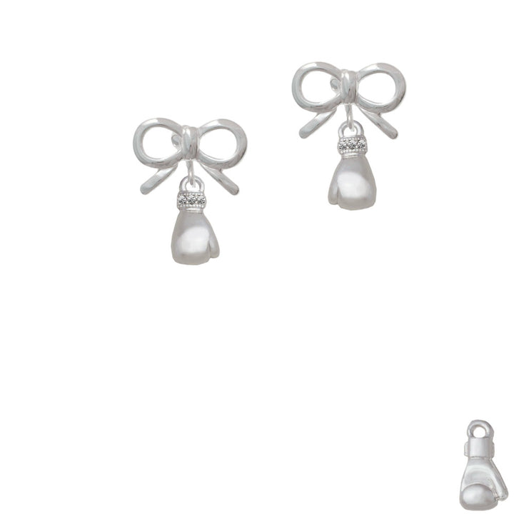 Small Boxing Glove Crystal Clip On Earrings Image 9