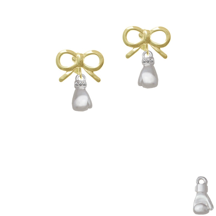 Small Boxing Glove Crystal Clip On Earrings Image 10