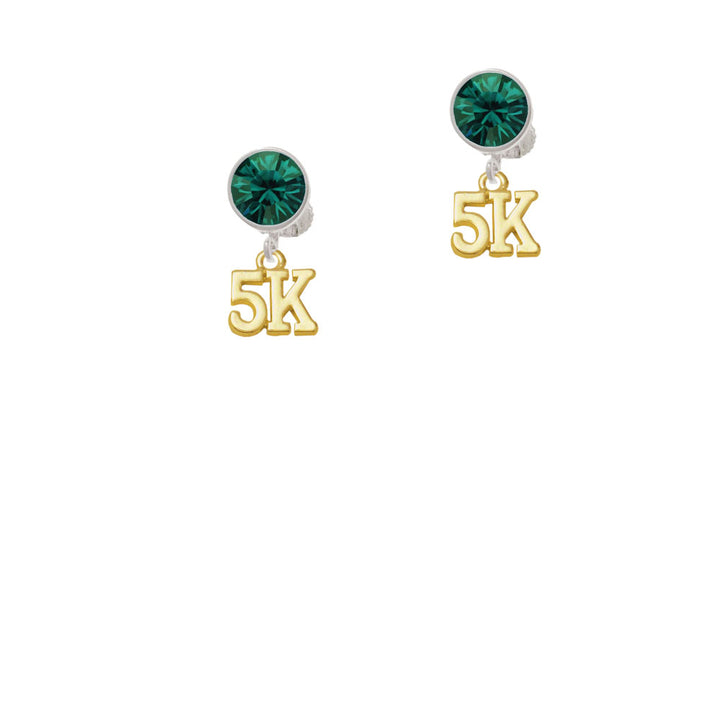 Gold Tone 5K Crystal Clip On Earrings Image 6