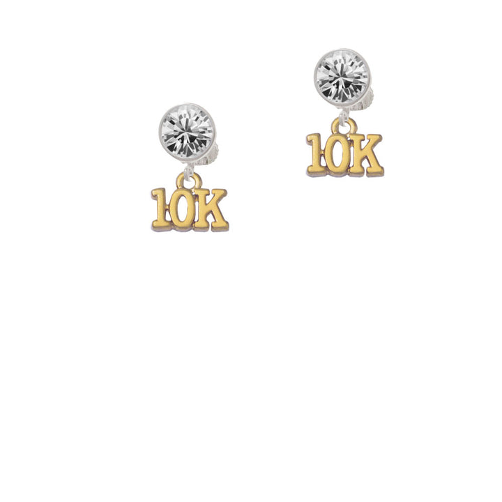 Gold Tone 10K Crystal Clip On Earrings Image 2