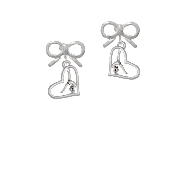 Gymnast in Heart Crystal Clip On Earrings Image 9