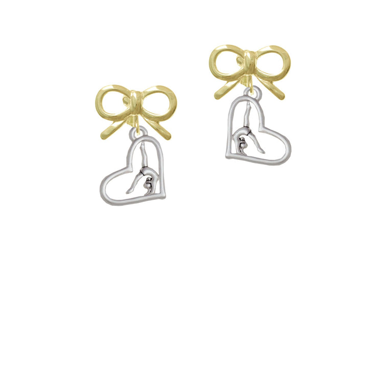 Gymnast in Heart Crystal Clip On Earrings Image 10