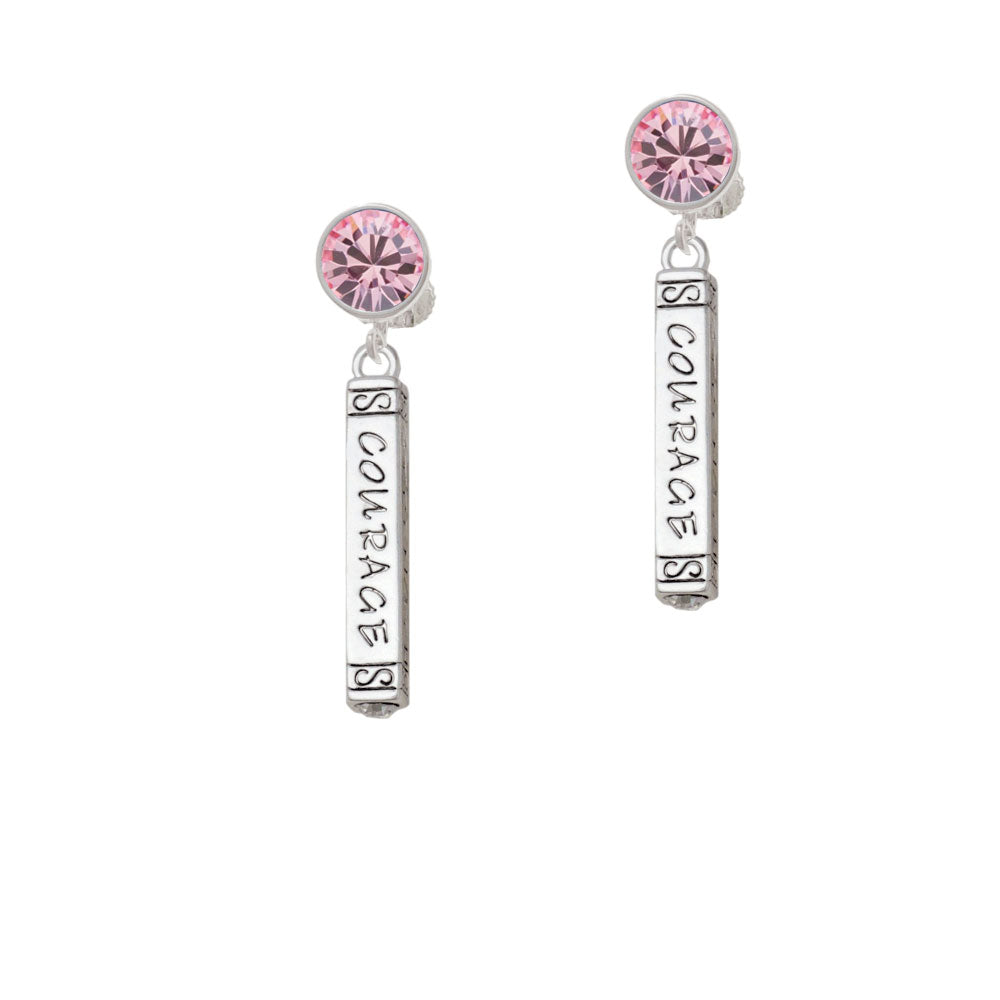 Courage Strength Wisdom Honesty - Bar Crystal Clip On Earrings Image 4