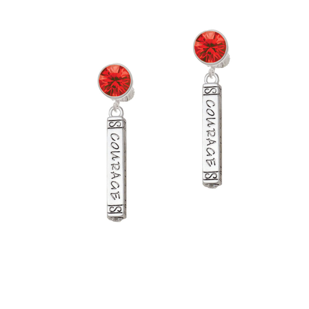 Courage Strength Wisdom Honesty - Bar Crystal Clip On Earrings Image 4