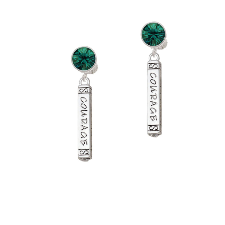 Courage Strength Wisdom Honesty - Bar Crystal Clip On Earrings Image 6