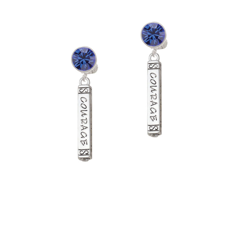 Courage Strength Wisdom Honesty - Bar Crystal Clip On Earrings Image 7