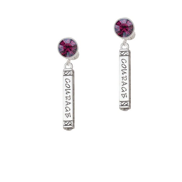 Courage Strength Wisdom Honesty - Bar Crystal Clip On Earrings Image 8