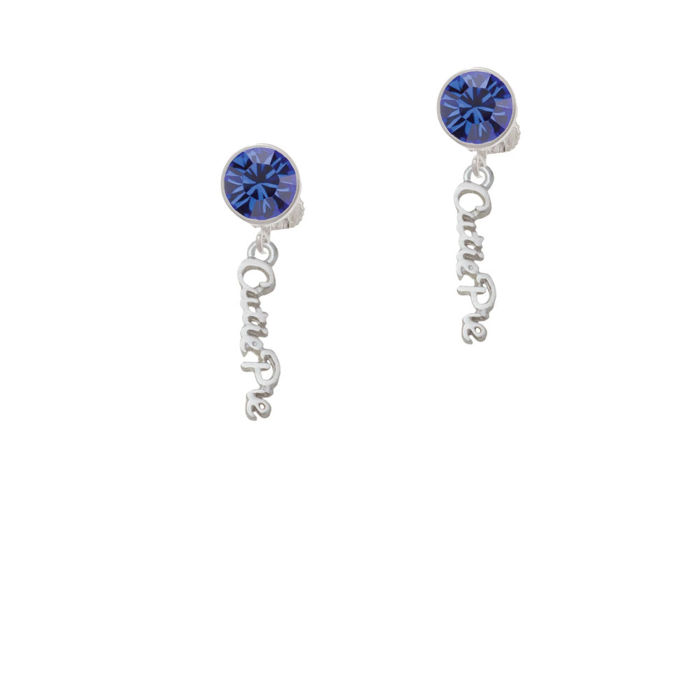 Small Cutie Pie Script Crystal Clip On Earrings Image 7