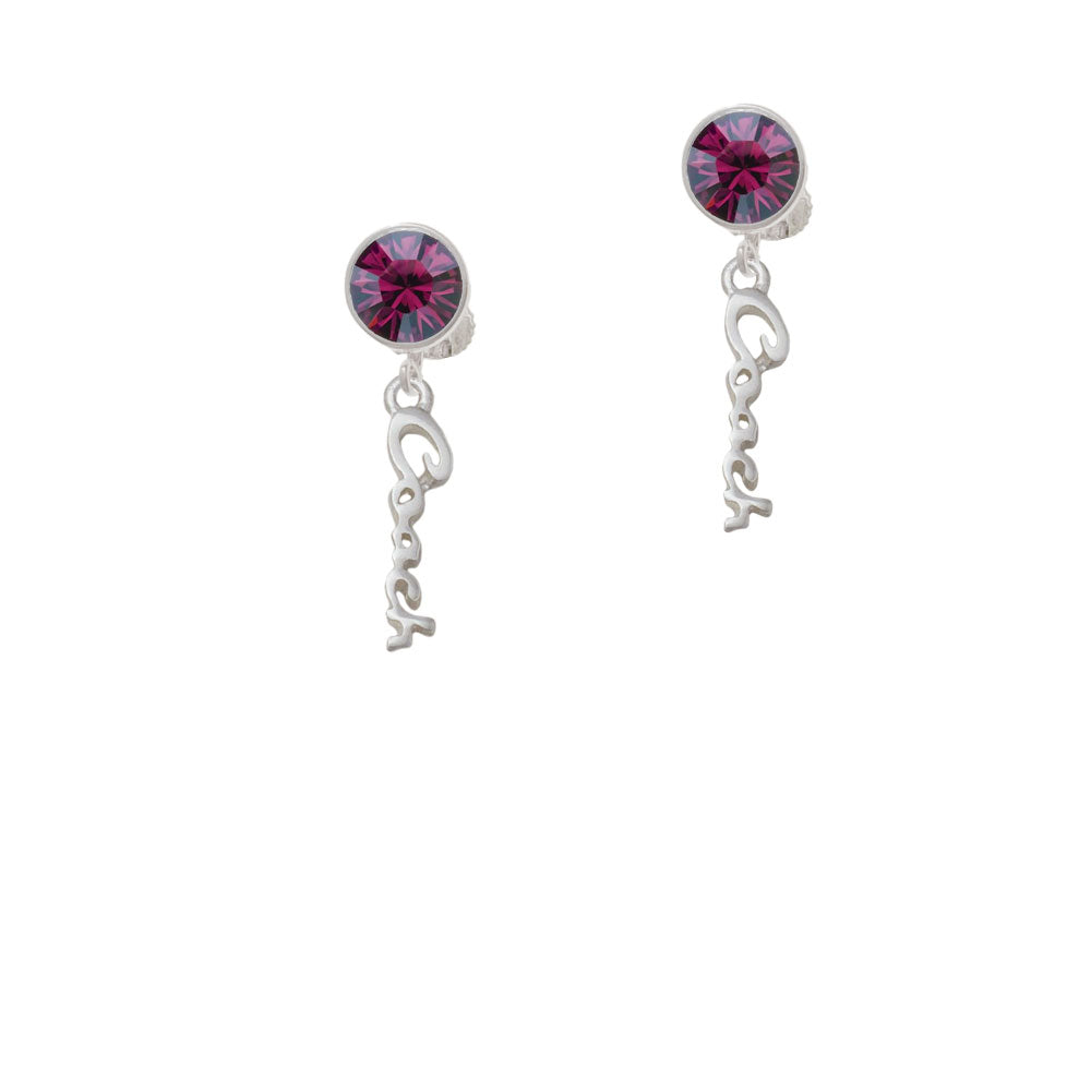 Small Coach Script Crystal Clip On Earrings Image 8