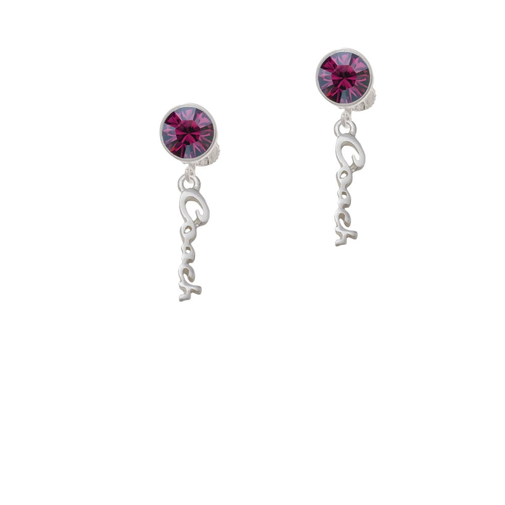 Small Coach Script Crystal Clip On Earrings Image 1