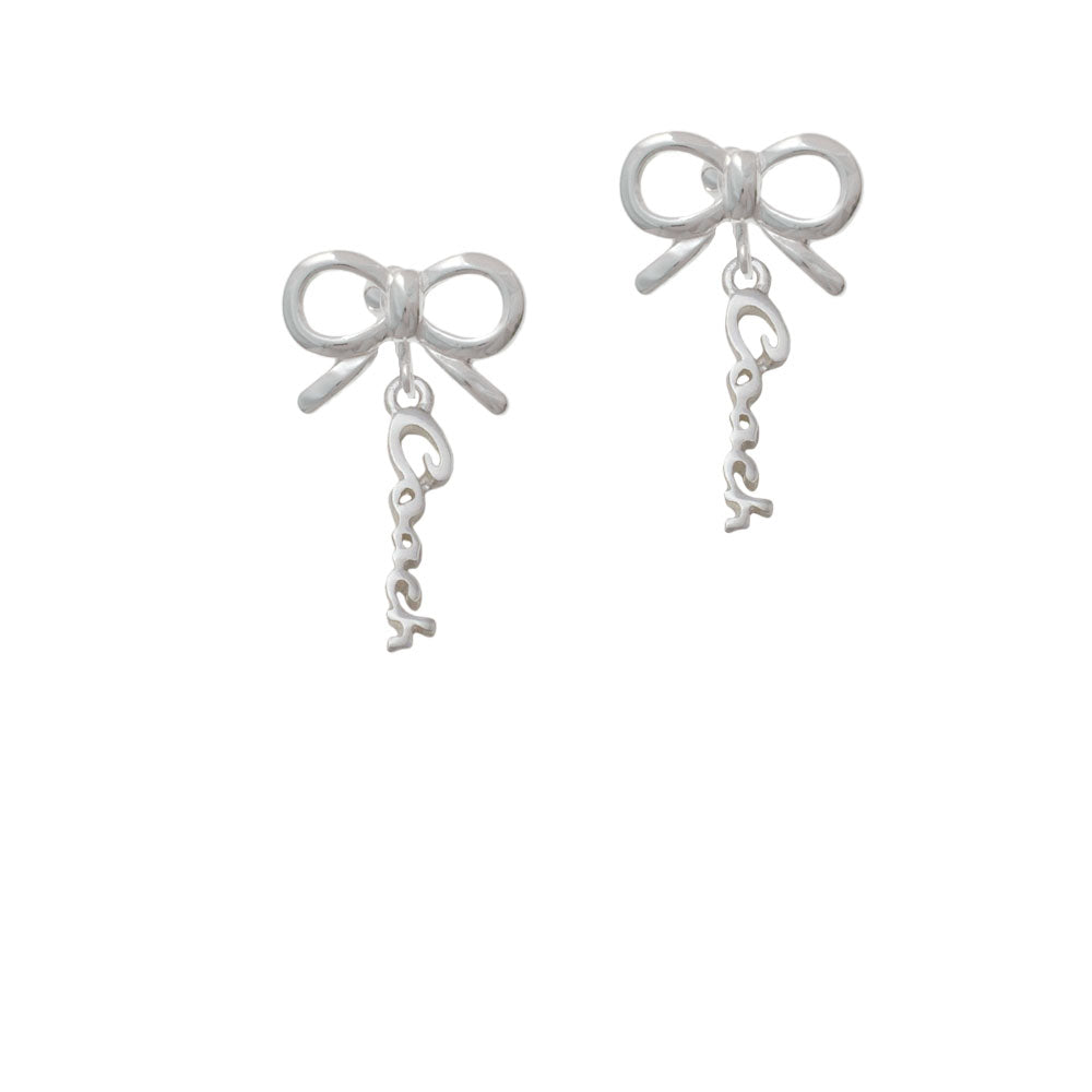 Small Coach Script Crystal Clip On Earrings Image 9