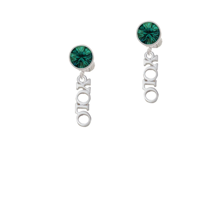 Small YOLO Crystal Clip On Earrings Image 6