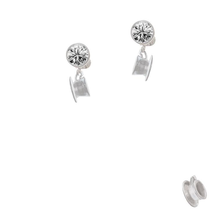 Tea Cup Crystal Clip On Earrings Image 2