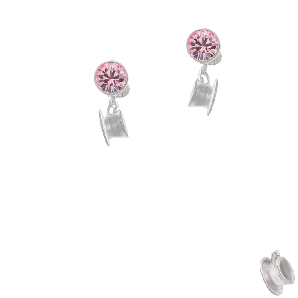 Tea Cup Crystal Clip On Earrings Image 1