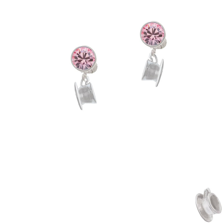 Tea Cup Crystal Clip On Earrings Image 1