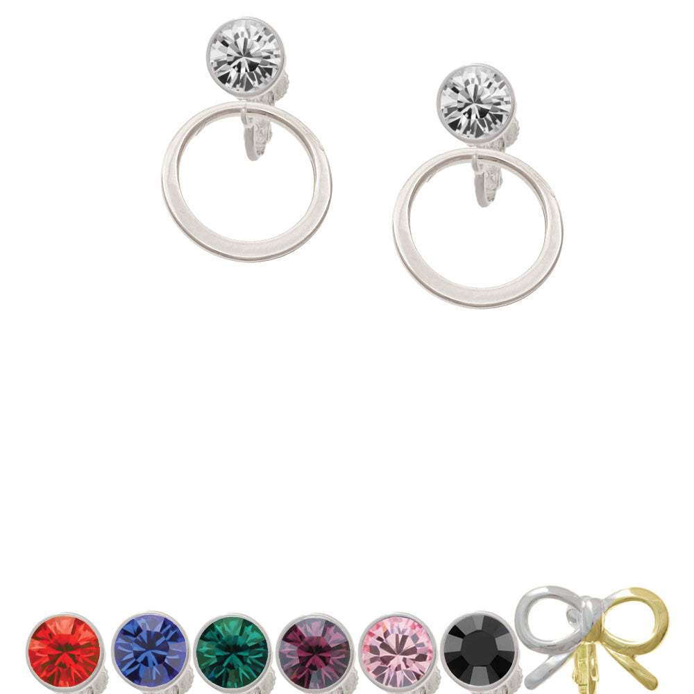 Large Karma Ring Crystal Clip On Earrings Image 1