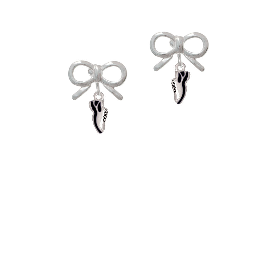 Mini Black Running Shoe Crystal Clip On Earrings Image 9