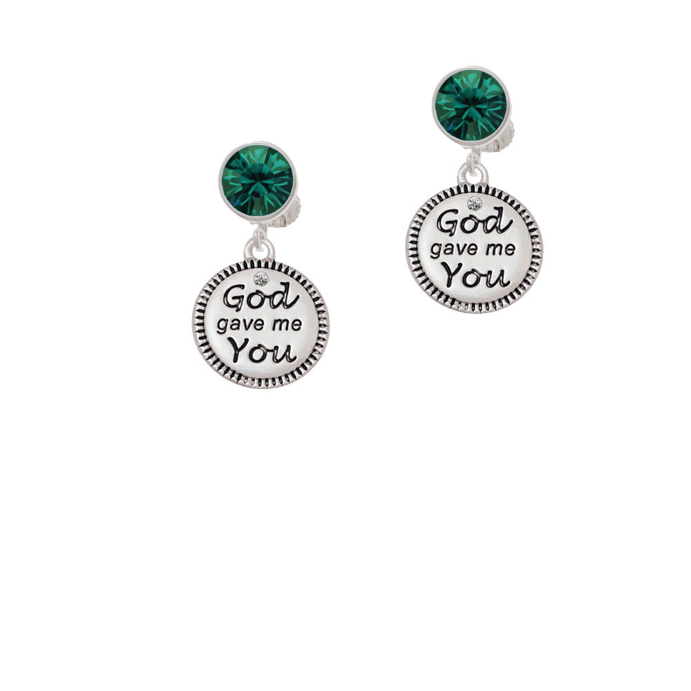 God Gave Me You Crystal Clip On Earrings Image 6