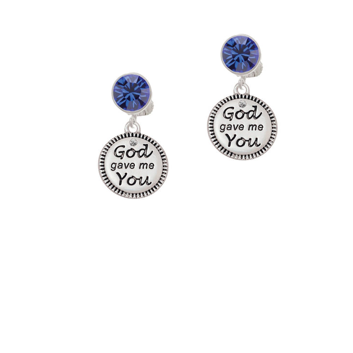 God Gave Me You Crystal Clip On Earrings Image 7