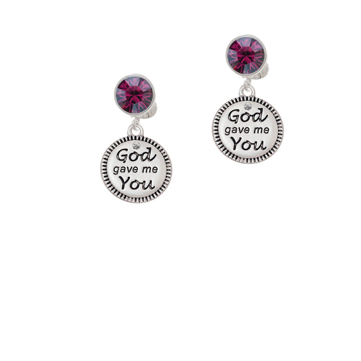 God Gave Me You Crystal Clip On Earrings Image 8