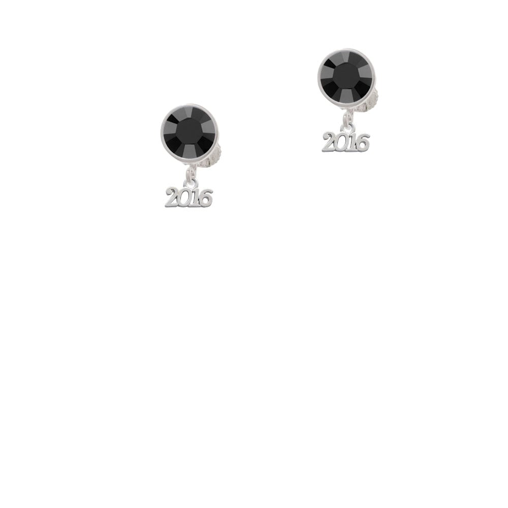 Mini Year 2016 Crystal Clip On Earrings Image 1