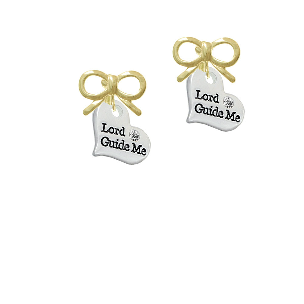 Large Lord Guide Me Heart Crystal Clip On Earrings Image 10