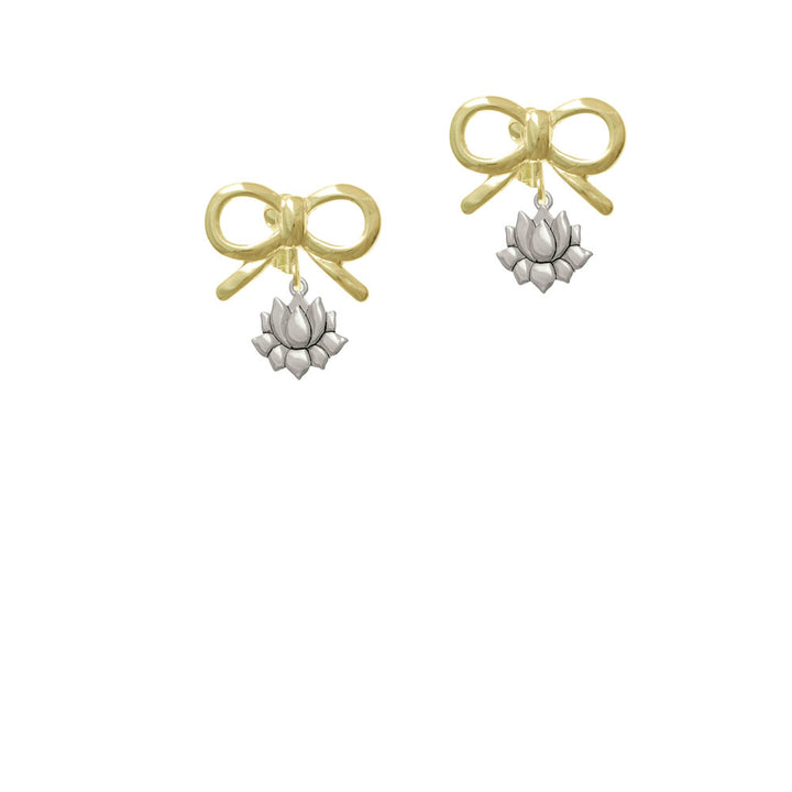 Mini Lotus Crystal Clip On Earrings Image 10