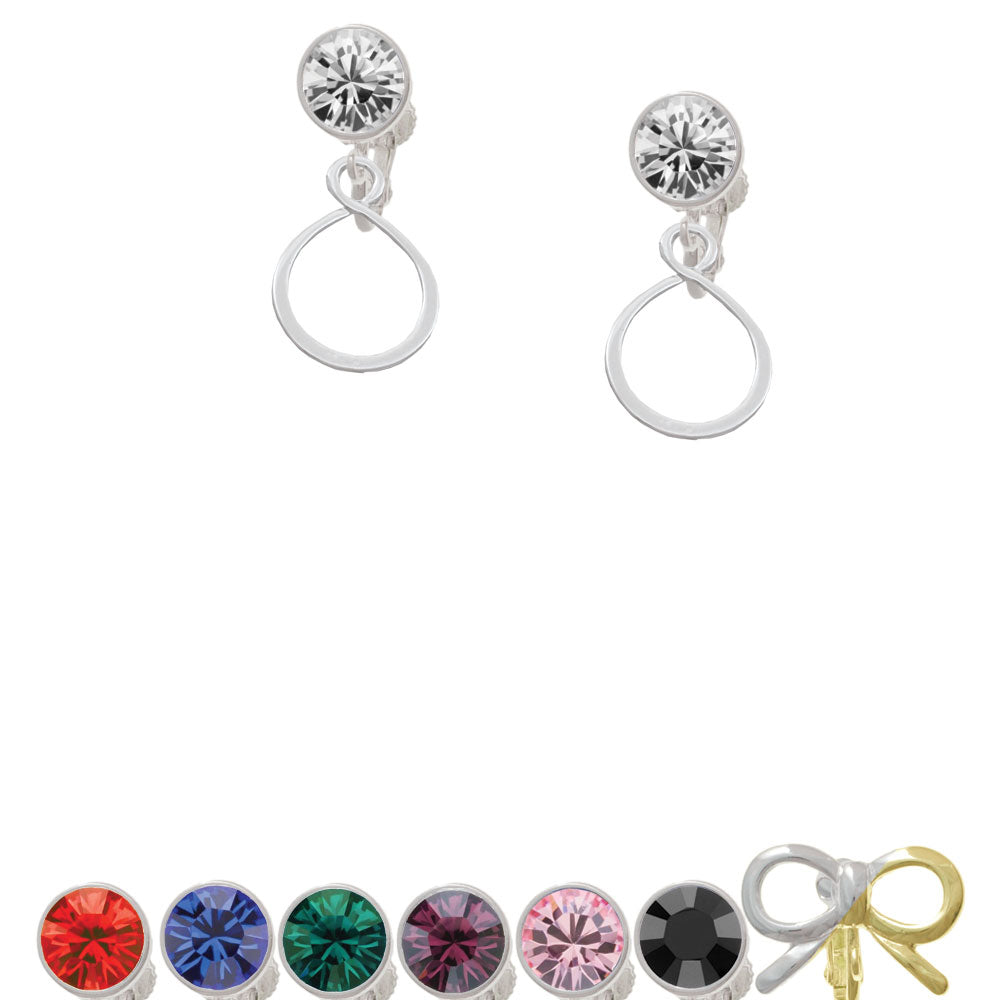 Infinity Loop Crystal Clip On Earrings Image 1