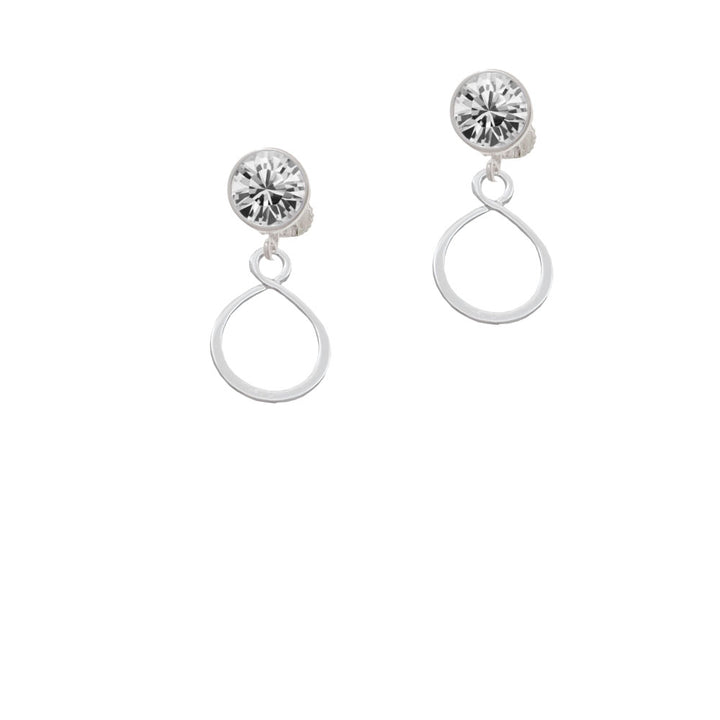 Infinity Loop Crystal Clip On Earrings Image 2