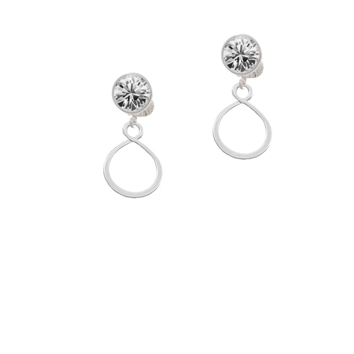 Infinity Loop Crystal Clip On Earrings Image 1