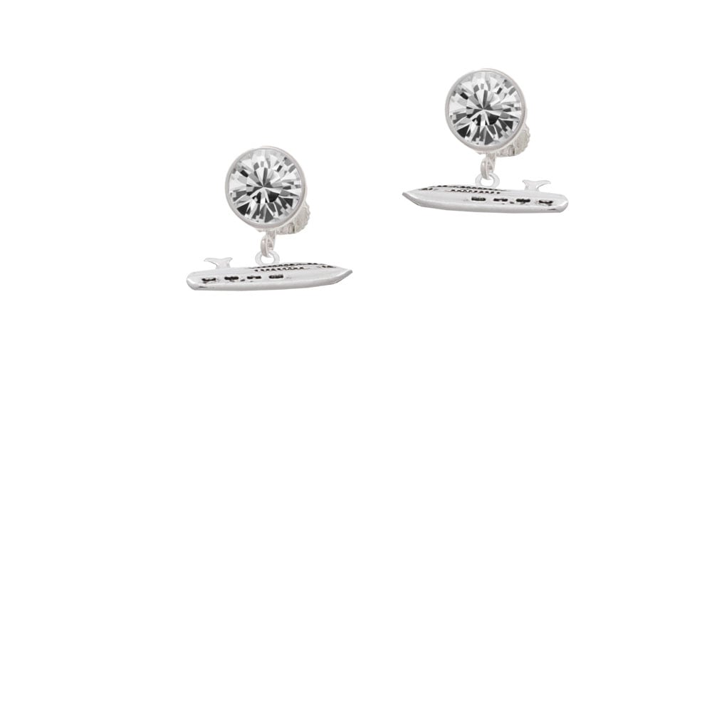 Cruise Liner Crystal Clip On Earrings Image 1