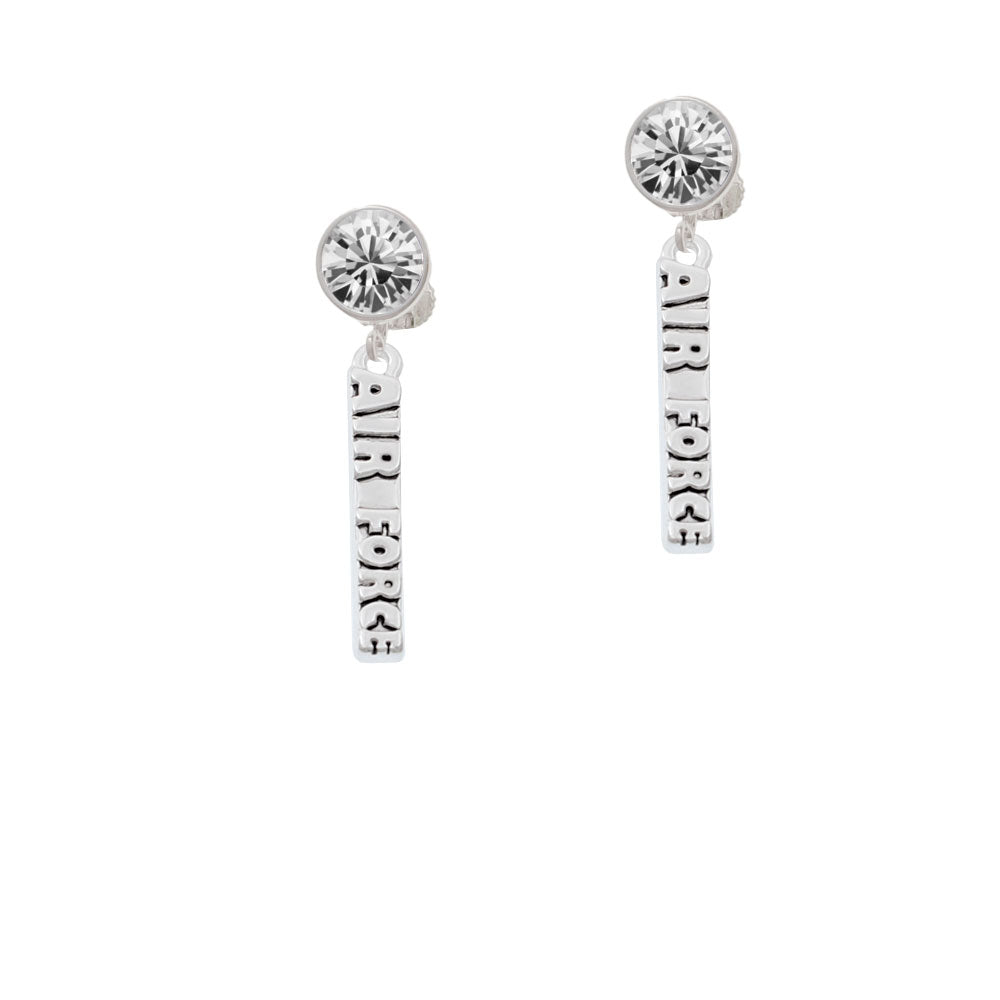 Air Force Crystal Clip On Earrings Image 2