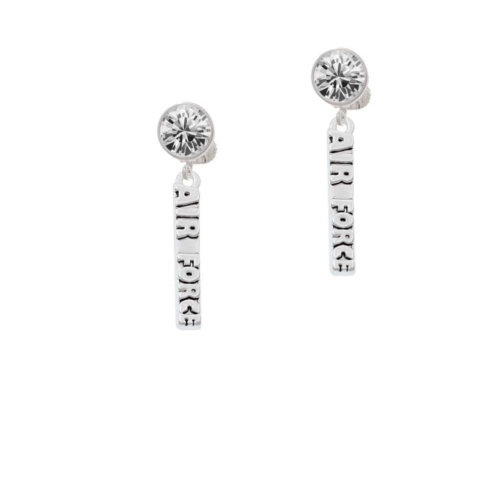 Air Force Crystal Clip On Earrings Image 1