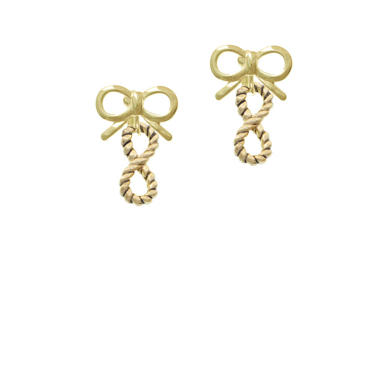 Gold Tone Infinity Rope Crystal Clip On Earrings Image 10