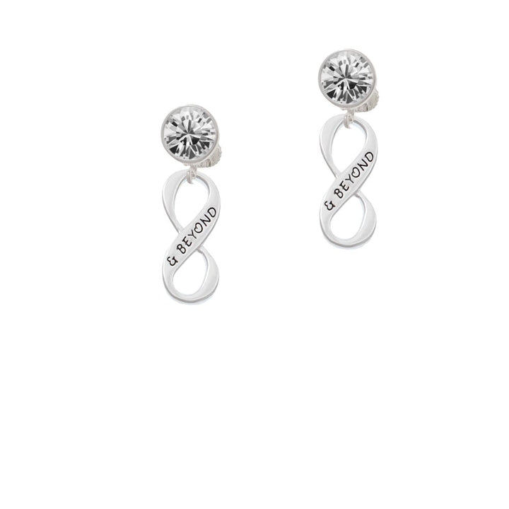 and Beyond Infinity Sign Crystal Clip On Earrings Image 1