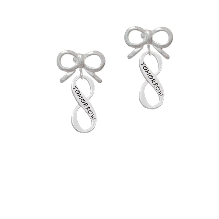 Today Tomorrow Infinity Sign Crystal Clip On Earrings Image 9