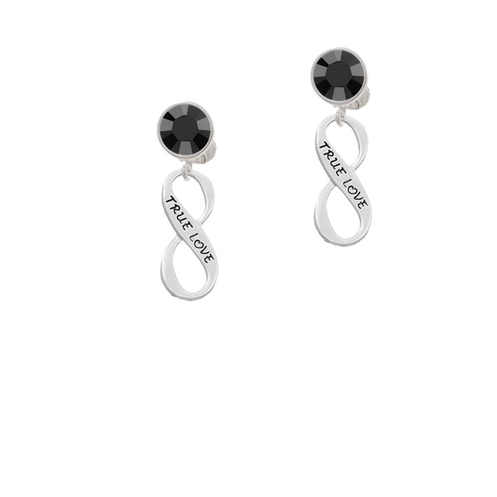 True Love Infinity Sign Crystal Clip On Earrings Image 3