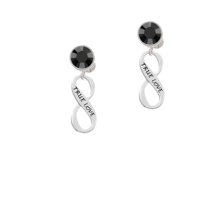 True Love Infinity Sign Crystal Clip On Earrings Image 1