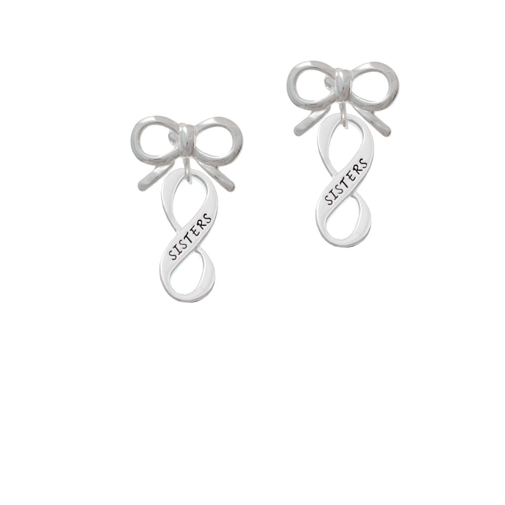 Sister Infinity Sign Crystal Clip On Earrings Image 9