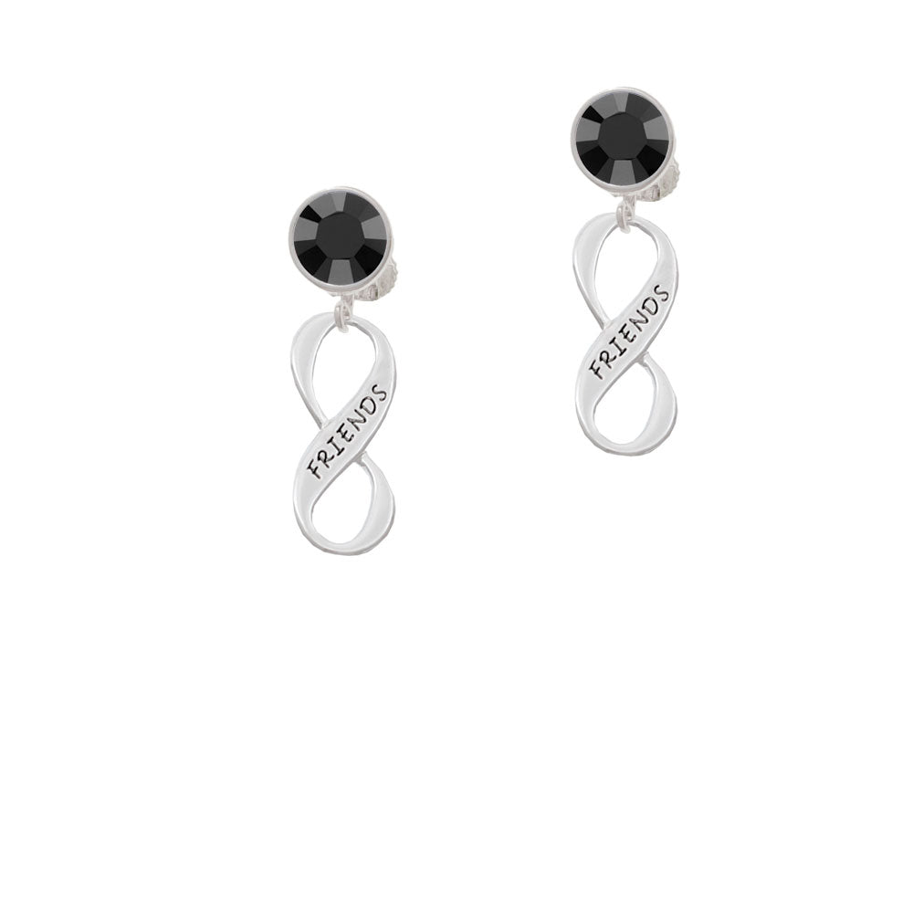 Friends Infinity Sign Crystal Clip On Earrings Image 3