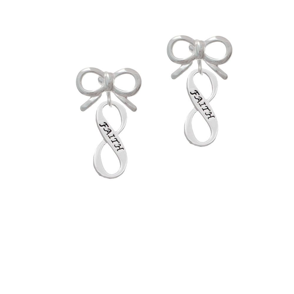 Faith Infinity Sign Crystal Clip On Earrings Image 9