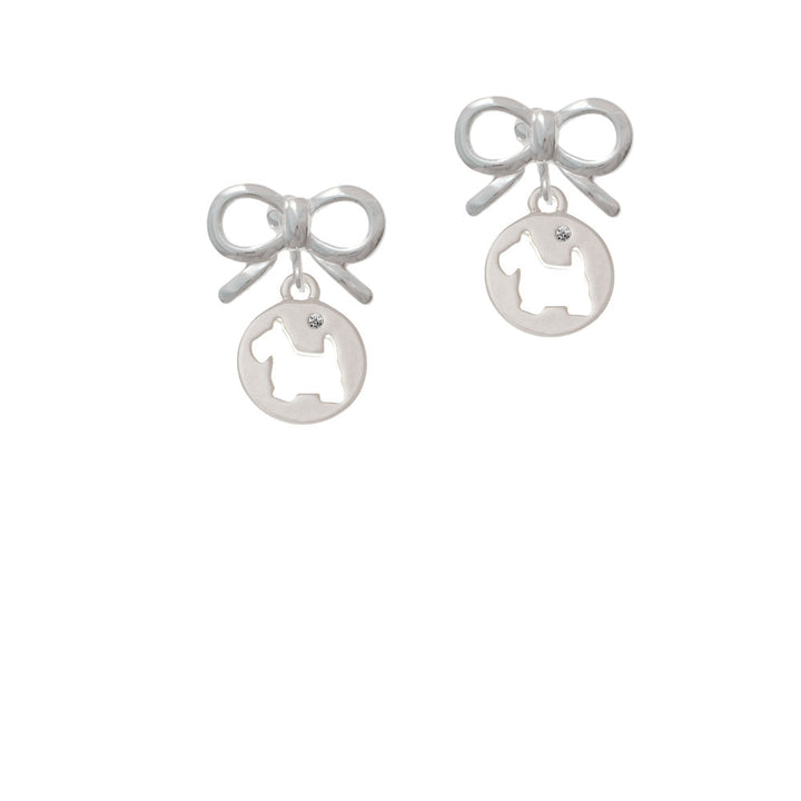 Scottie Dog Silhouette Crystal Clip On Earrings Image 9