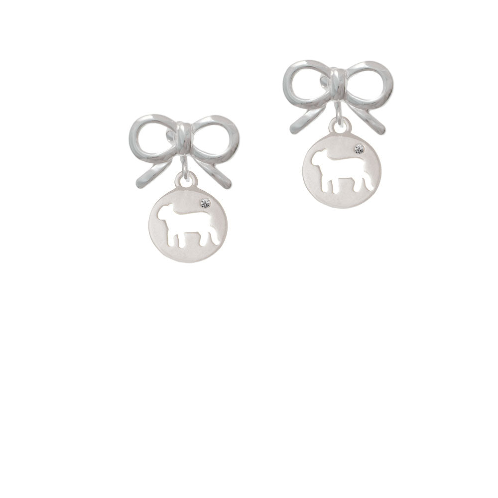 Lamb Silhouette Crystal Clip On Earrings Image 9