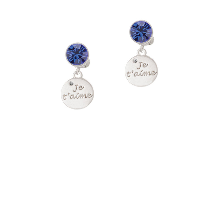 Je Taime Disc Crystal Clip On Earrings Image 7