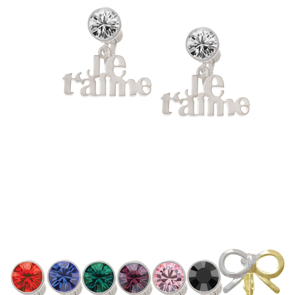 Large Je Taime Crystal Clip On Earrings Image 1