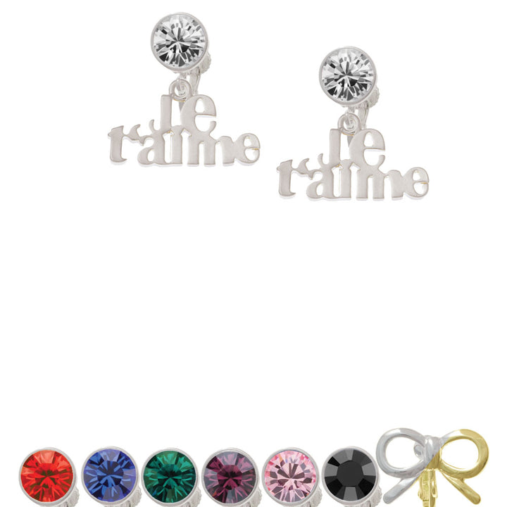 Large Je Taime Crystal Clip On Earrings Image 1