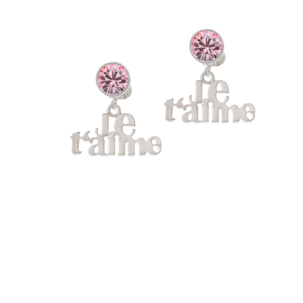 Large Je Taime Crystal Clip On Earrings Image 4